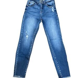 Kancan Estilo High rise Distressed Tapered Leg Jeans Size  5